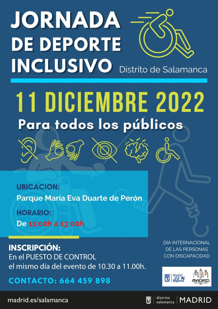 Cartel Jornada Deporte Inclusivo Distrito de Salamanca
